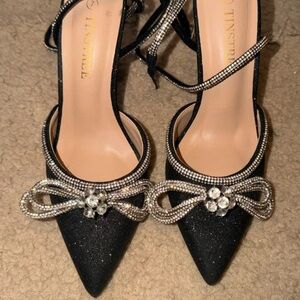 Sparkle & Fade Black Rhinestone Embellished Heels